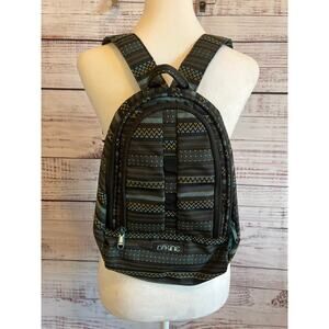 Dakine
Cosmo 6.5L mini backpack black, grey, and teal geometric pattern small